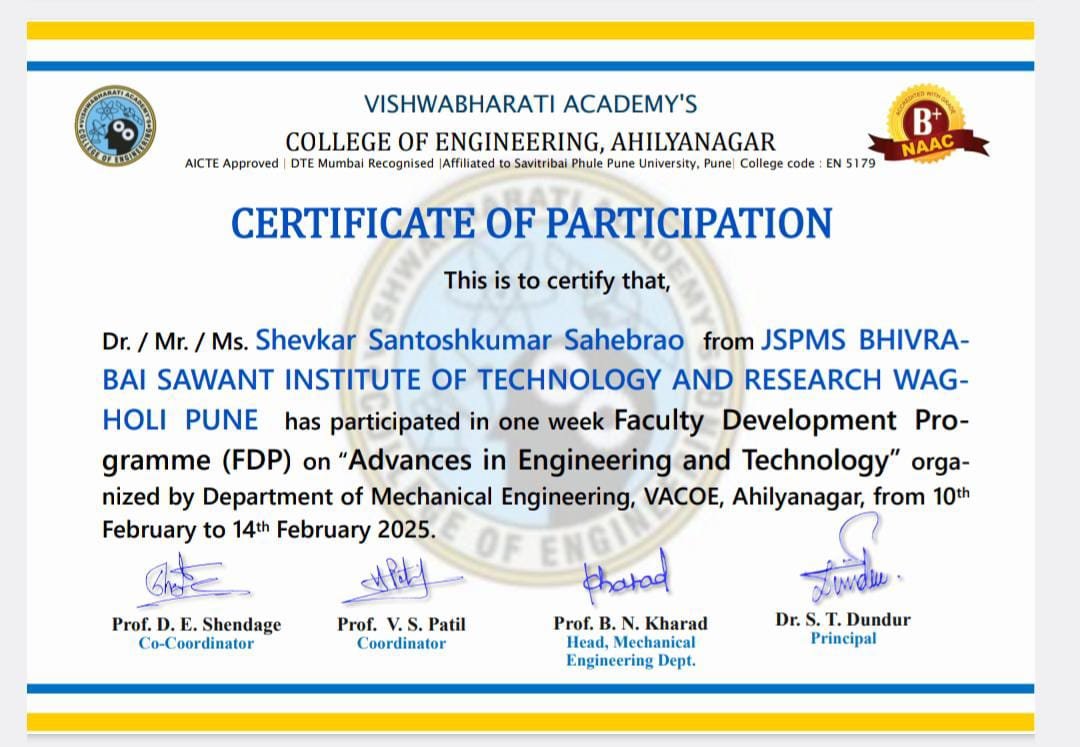 Mr. Santoshkumar S Shevkar
